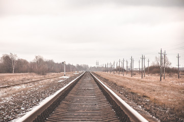 Fototapeta premium kolej na wsi