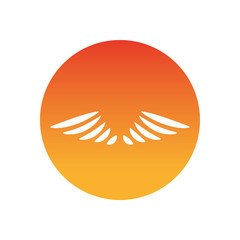 Isolated wings silhouette block style icon vector design