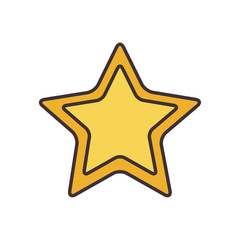 Isolated star line fill style icon vector design