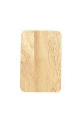 top view, wooden cutting for foods and drinks on white background