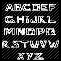 Latin alphabet drawn by hand. isolated letters for ease of use in your design