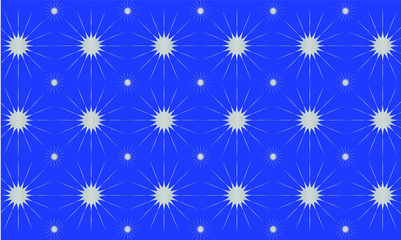 Abstract Christmas Design with Silver Stars & Blue Background