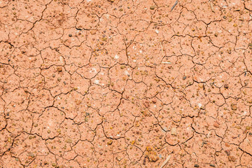 Red ground broken form heat and dry drought pollution