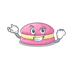 cool confident Successful strawberry macarons cartoon character style