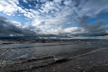 Dark clouds over Baltic sea.