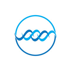 Obraz premium WATER WAVE SYMBOL AND ICON LOGO TEMPLATE