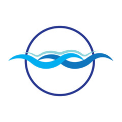 WATER WAVE SYMBOL AND ICON LOGO TEMPLATE