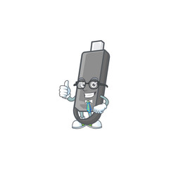 Flashdisk successful cartoon character Businessman wearing glasses