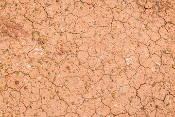 Red ground broken form heat and dry drought pollution