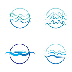 WATER WAVE SYMBOL AND ICON LOGO TEMPLATE