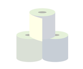 ３つのトイレットペーパーのイラスト