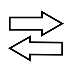 2 arrow signs line. vector Simple modern icon design illustration.