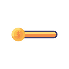 Isolated videogame coin bar line style icon vector design