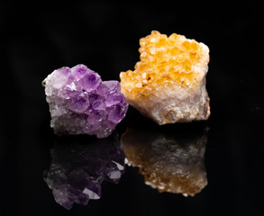 Amethyst and citrine stones