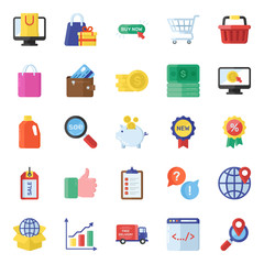  Online Shopping Flat Vectors Pack 