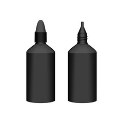 3d black medicine bottle mockup for packaging design