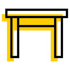 Table icon with yellow background