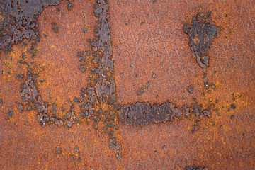 rusty steel plate for invitation or background of industrial themes