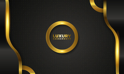 Black background with 3D style. abstract background with a wavy texture. Luxury dark textured and wavy with a combination of shining dots. Mockup for Your Logo hotel or business. editable vector eps10