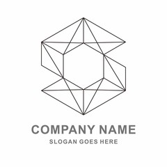 Monogram Letter S Geometric Square Space Business Company Vector Logo Design
