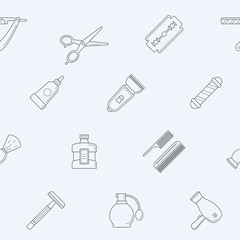 Barbershop - Vector background (seamless pattern) of beauty salon for graphic design