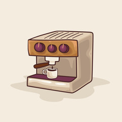 Coffe Machine Illustration - Vector based and layered colors