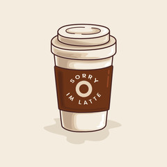 Coffee Latte Illustration - Vector based and layered colors