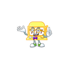 The Geek character of golden slot machine mascot design