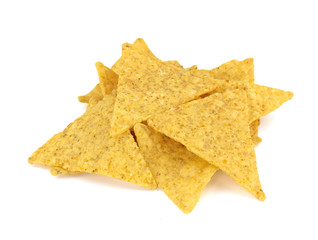 Fototapeta premium Corn chips, nachos isolated on white background.