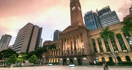 Time lapse of the Brisbane City Council located adjacent to King George Square,