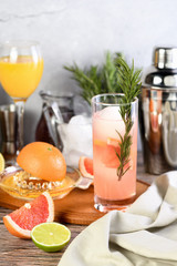 Pink Paloma rosemary cocktail