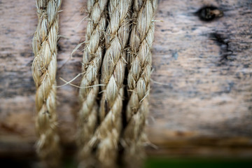 Rope tied around wood