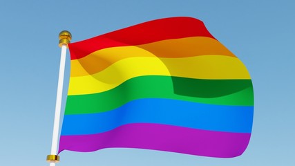 Waving rainbow pride flag. Symbol flag of LGBT,gender and sexual diversity.