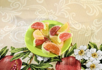 Fruits marmalade sweet dessert colored candied fruit jelly gourmet snack background