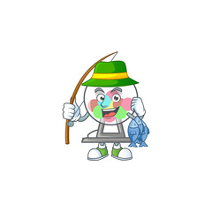 A mascot design of Fishing lottery machine ball with 3 fishes