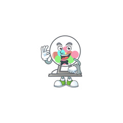 A lottery machine ball cartoon mascot working as a Waiter