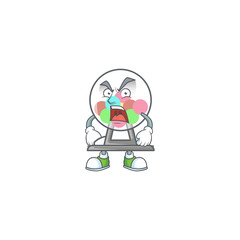 Lottery machine ball cartoon character design with angry face