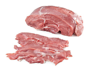 Veal Sirloin - Raw Meat - Isolated on White Background