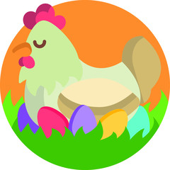 Ester spring icons vector illustration holidays