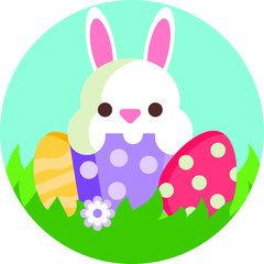 Ester spring icons vector illustration holidays