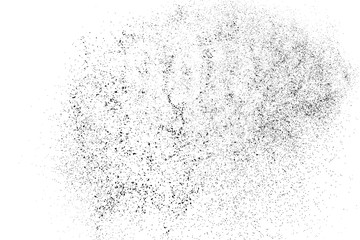 Black Grainy Texture Isolated On White Background. Dust Overlay. Dark Noise Granules. Digitally Generated Image. Vector Design Elements, Illustration, Eps 10.
