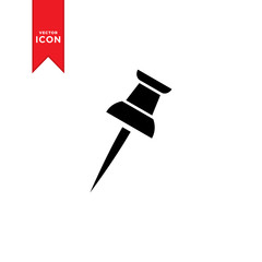 Push pin icon vector. Pin icon symbol. Simple design style on trendy icon.