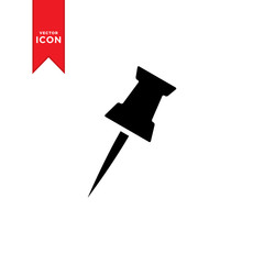 Push pin icon vector. Pin icon symbol. Simple design style on trendy icon.