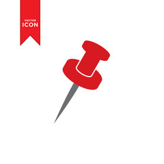 Push pin icon vector. Pin icon symbol. Simple design style on trendy icon.