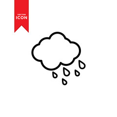 Rain icon vector. Weather icon illustration. Flat design style on