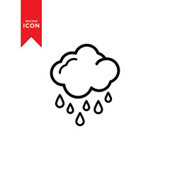 Rain icon vector. Weather icon illustration. Flat design style on