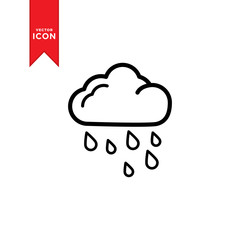 Rain icon vector. Weather icon illustration. Flat design style on