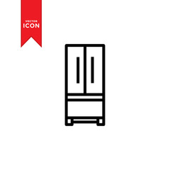 Refrigerator icon vector. Freezer icon. Refrigerator electronic symbol illustration. Flat design style on trendy icon.