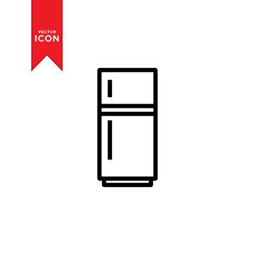 Refrigerator icon vector. Freezer icon. Refrigerator electronic symbol illustration. Flat design style on trendy icon.