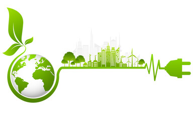 Ecology concept and Environmental ,Banner design elements for sustainable energy development, Vector illustration